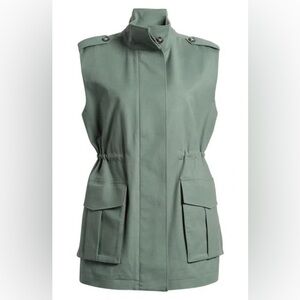 Nordstrom Cotton Utility Vest In Green Duck